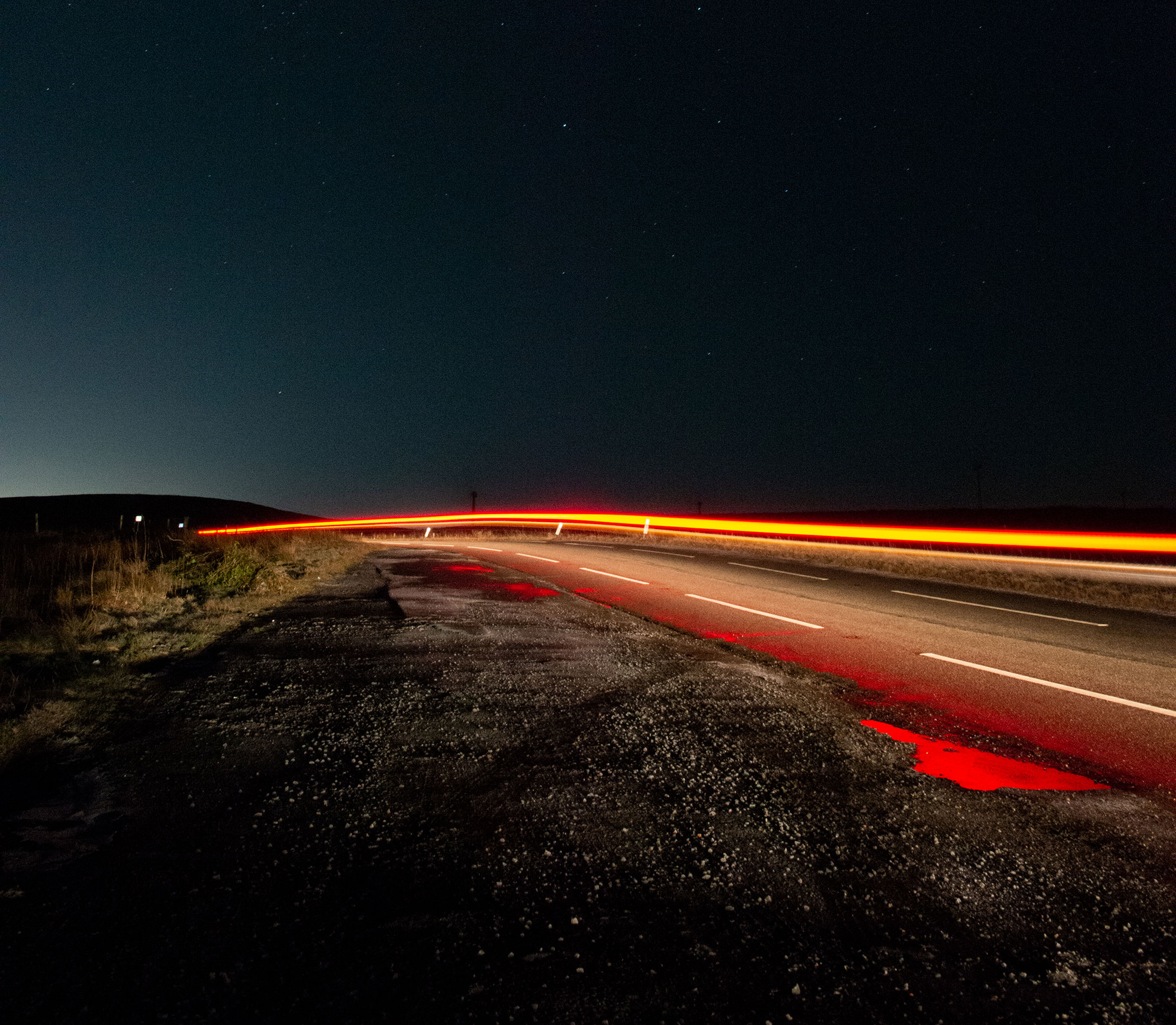'Dark Skies', Eaglesham Moor: long exposure night photograph by Alia Mobarik